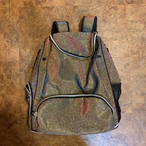 varsity glitter backpack
